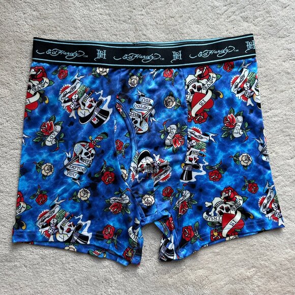 Brand New ED HARDY Multi-Color TATTOO Performance BOXER BRIEFS Size M - Picture 10 of 15